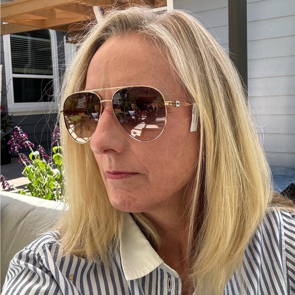Jimmy Choo OLLY/S DDBHA Sunglasses Gold Copper Frame Brown Gradient Lens 145mm - Picture 8 of 10
